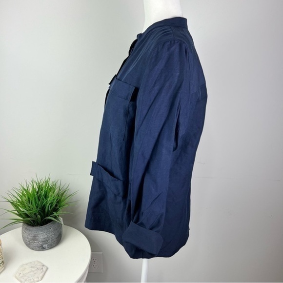 Kobi Halperin Button Starr Jacket Womens Navy Military tencel size medium - Picture 4 of 10